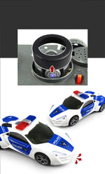 Electric Dancing Deformation Rotating Universal Police Toy Car Child Kid Girl Car Christmas Birthday Gift