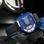 Trend Personality Novel U-Shaped Design Men Watch Creative Dial Rotating Pointer Fashion Watch Waterproof