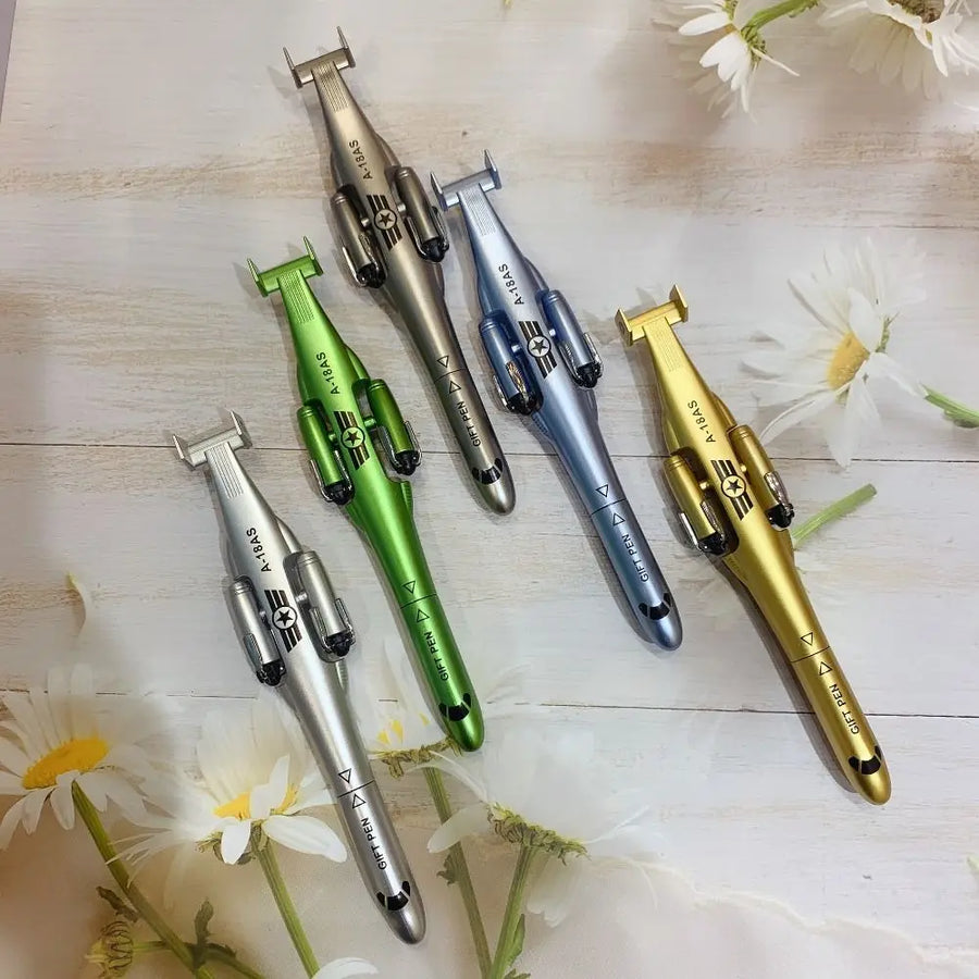 Creative Aircraft Airplane Gel Pen Funny Fashion Deformation Toy Foldable Rleaxing Ballpoint Pen Stationery