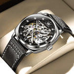 OLEVS 6651 Top Brand Men Watches Fashion Dress Automatic Mechanical Wristwatch Wateproof Luminous Hollow Flywheel Watch for man