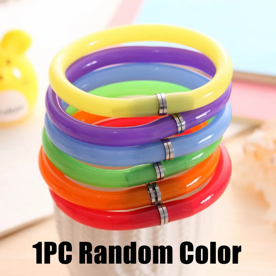 1PC Random Color Creative Bangle Bracelet Bending Circle Ballpoint Pen Wristband Gel Pen Student Gift Stationery Writing Tools