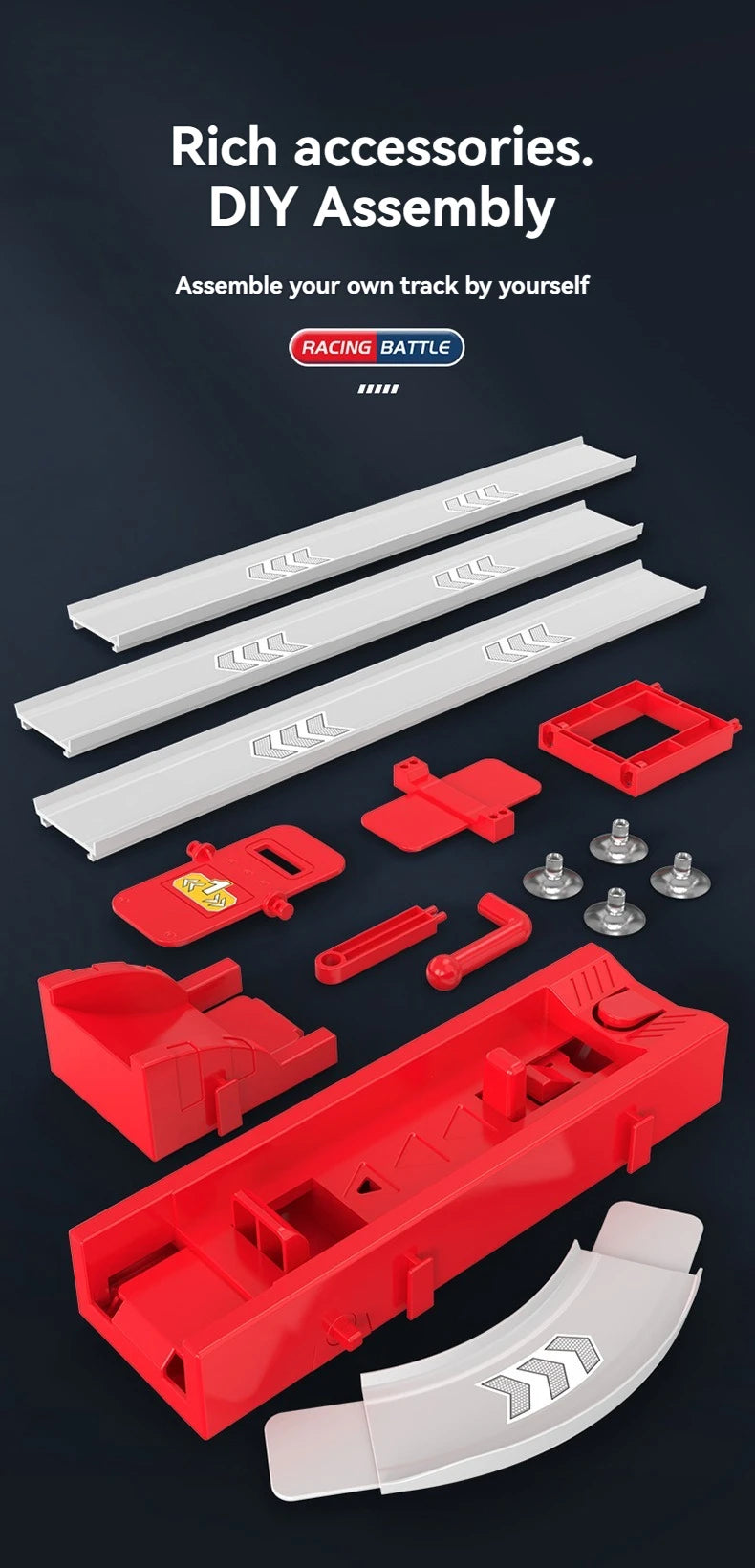 Racing Toys Track Stunt Speed Car Wheels DIY Rail Kits Assembled Model 18pcs Boys Girls Children Gift for Kid Christmas Present