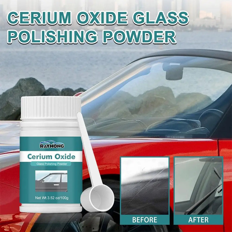 120g Cerium Oxide Glass Scratch Remover, Professional Glass Polishing Compound for Windshield, Glass Car Accessories
