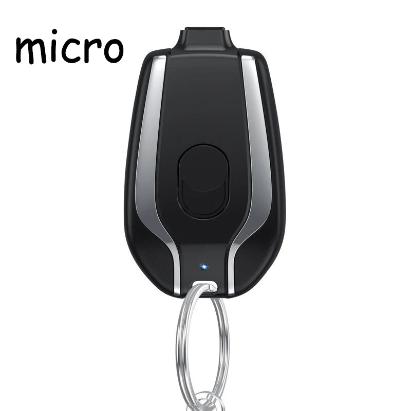 Mini Keychain Portable Charger 1500mAh Power Bank Ultra-Compact Battery Pack for Android IPhone Micro External Battery
