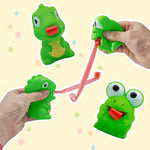 Pinch Frog Dinosaur Sticking Tongue Out Toys Funny Sensory Stress Relief Fidget Toys Cat Toys School Gifts for Kids Children