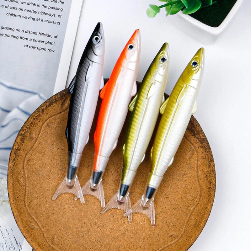 Pack of 6 Fish Pen Ballpoint Pens Novelty Fishing Pen 0.5mm Decor Party Dropsale