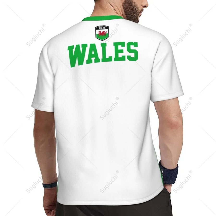 Exclusive design Wales Flag Grain 3D Printed Men For Running Bike Soccer Tennis Fitness Sports tshirt Mesh Fans Short T-shirt
