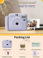 Portable Instant Camera Striped Woven Bag And Photo Paper Set With Five Shooting Modes Suitable for Beginners When Taking Photos