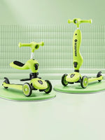 Scooter Voor Kinderen Vouwen 3 Wiel Skateboard Driewieler Baby Draagbare Kinderwagen Hoverboard Speelt Muziek Balans Multimodaal