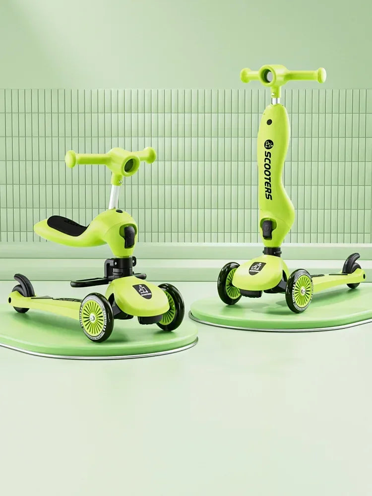 Scooter Voor Kinderen Vouwen 3 Wiel Skateboard Driewieler Baby Draagbare Kinderwagen Hoverboard Speelt Muziek Balans Multimodaal