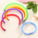 1PC Random Color Creative Bangle Bracelet Bending Circle Ballpoint Pen Wristband Gel Pen Student Gift Stationery Writing Tools