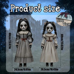 2Pcs 60cm 2D Scary Doll Girls Horror Decor Halloween Decoration To Insert Large Ghost Doll Outdoor Yard Decoration Scary Props