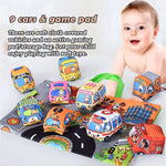 Soft Fabric Car Toy for Babies - Tear-Resistant Cloth Book with Storage Bag and Play Mat, Early Learning Travel Sensory Toy Gift