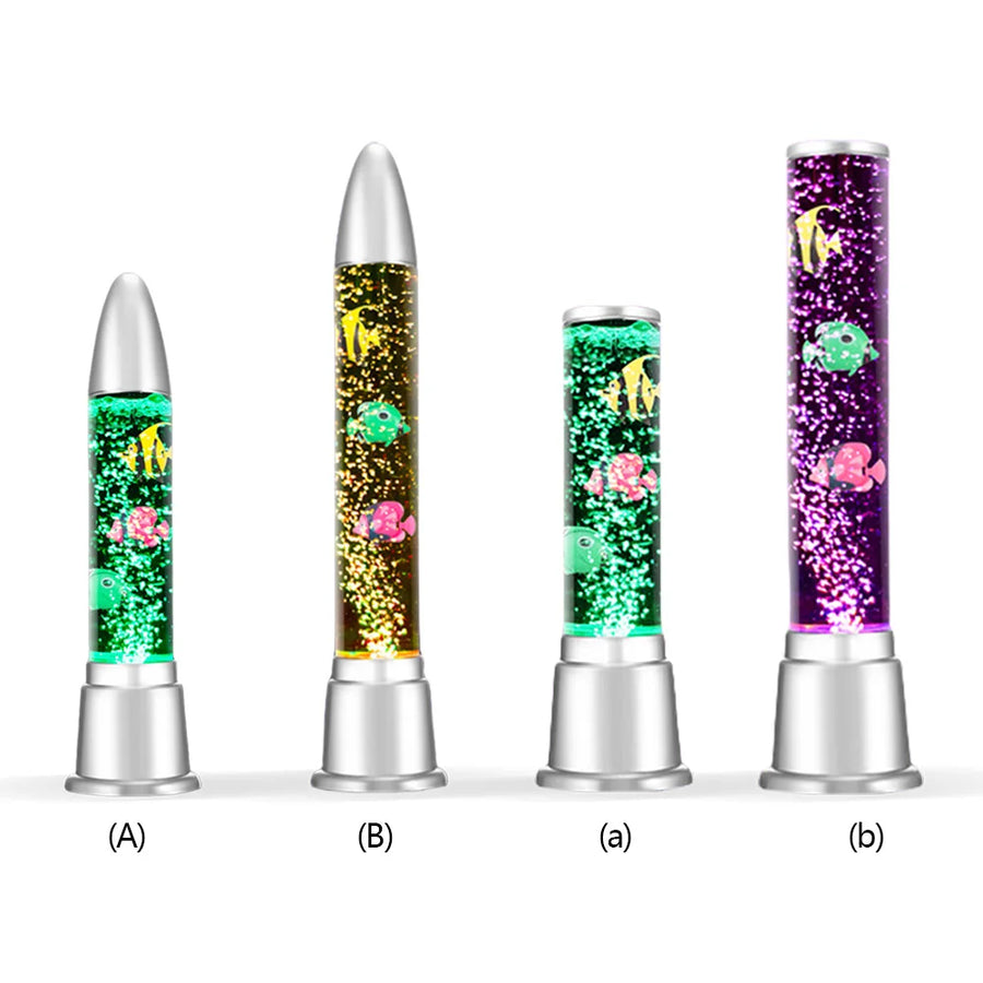LED Bubble Tube Light Color Changing Artificial Fish Tank Lamp Fake Aquarium Lamp for Home Desk Bedroom