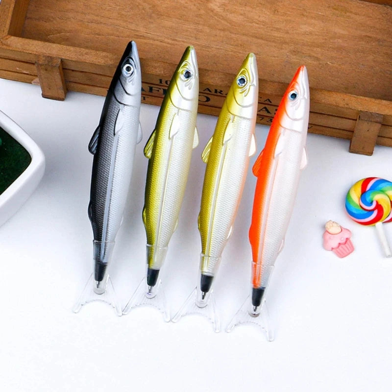 Pack of 6 Fish Pen Ballpoint Pens Novelty Fishing Pen 0.5mm Decor Party Dropsale