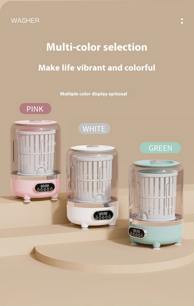 Portable Mini Washing Machine Automatic Washer Machine Clothes Cleaning Tool For Dormitories Travel Camping Hotel Apartment