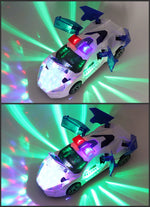 Electric Dancing Deformation Rotating Universal Police Toy Car Child Kid Girl Car Christmas Birthday Gift