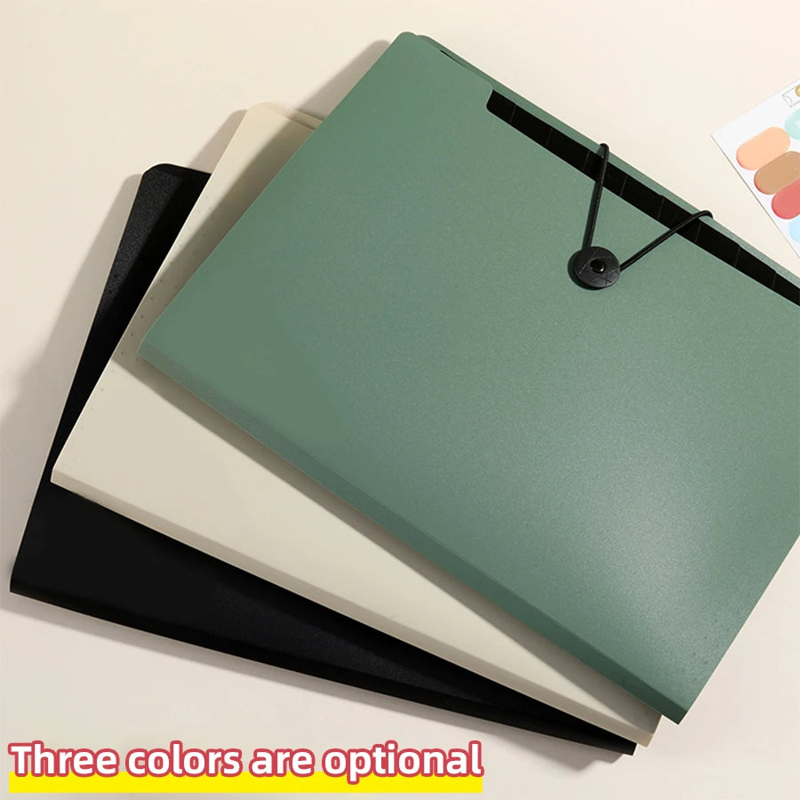 Three Colors Horizontal A4 Folder Students Office Business Trip Multi-layer Large Capacity 5/8/13 Layers Storage Organ Bag