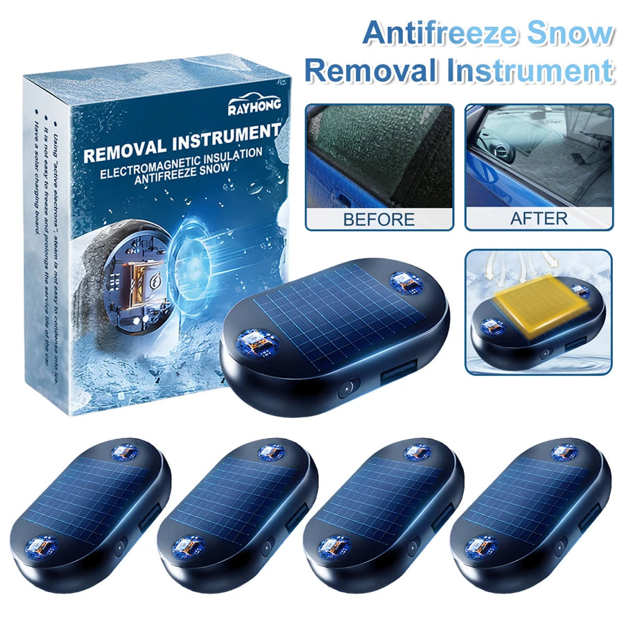 1-10pcs Car Window Glass Anti-ice Snow Remover Solar/USB Antifreeze Snow Removal Instrument Winter Deicing Device Car Defroster