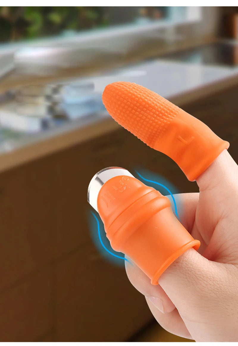 Finger Protector Silicone Thumb Knife Protector Gears Cutting Vegetable Harvesting Knife Pinching Plant Blade Scissors Gloves