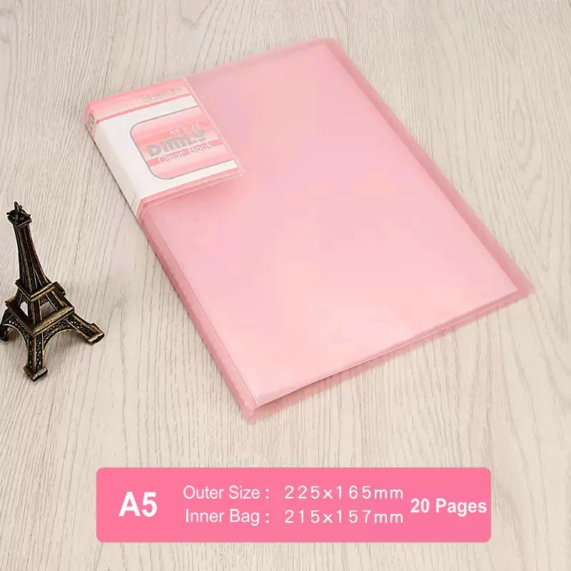 Office Document Organizer Folder A5 Display Book Transparent PVC Bag Document Storage B5 Paper Folder For Documents