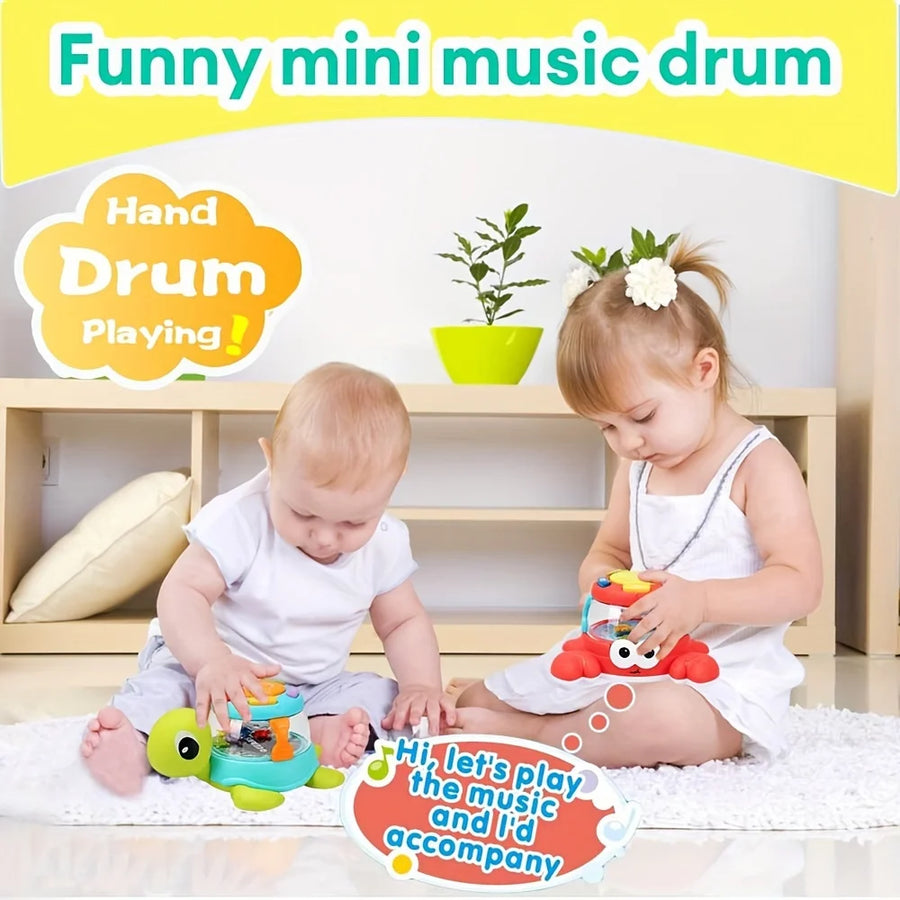 Kids' Music Turtle Crab Toy, Musical Early Learning Drum, Enhances Fine Motor Skills, Parent-Child Interaction, Birthday Gift