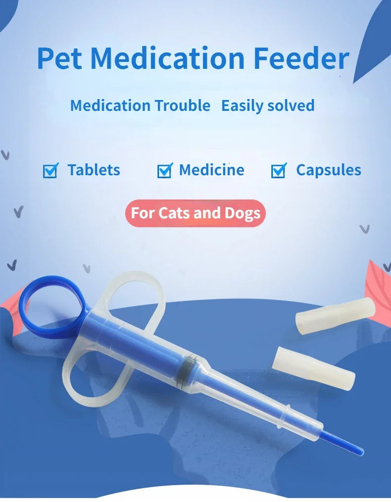 Pet Pills Applicator Cats Dogs Syringe Medicine Feeder Insect Repellent Supplies Can Clip Pills Cats and Dogs Pet Water Feeder