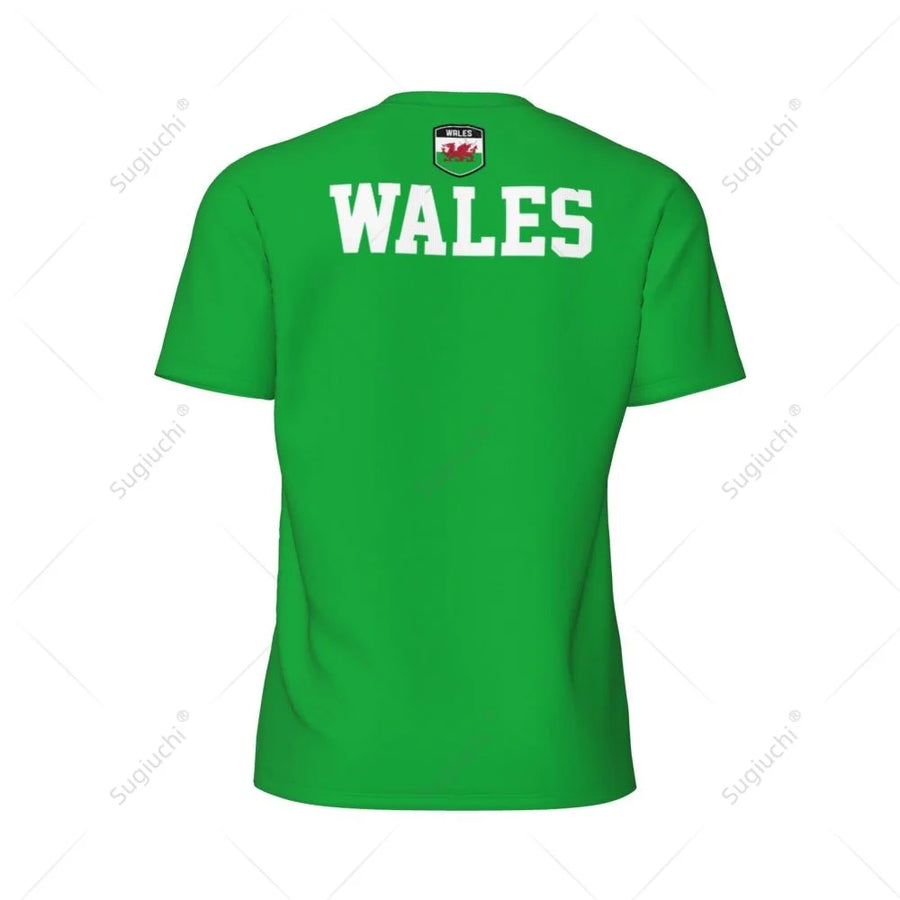 Exclusive design Wales Flag Grain 3D Printed Men For Running Bike Soccer Tennis Fitness Sports tshirt Mesh Fans Short T-shirt