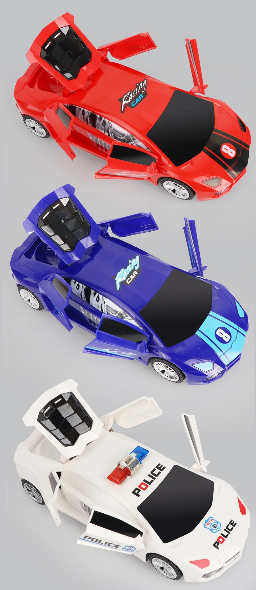 Electric Dancing Deformation Rotating Universal Police Toy Car Child Kid Girl Car Christmas Birthday Gift