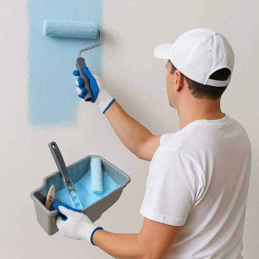 Wall Painting Easy-Grip Painting Bucket PP Large Capacity Handheld Paint Cup Grey Durable Holding Paint Cup Decorating