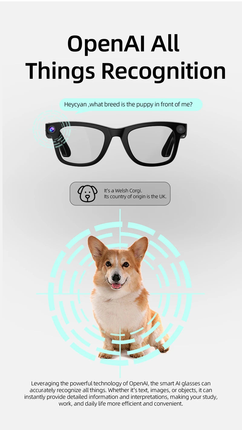 Xiaomi 800w Pixel Intelligent AI Glasses Micro Camera Photography Video Recording Voice Call Translation Gradient Sunglasses