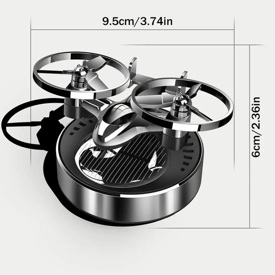 Solar Powered Rotation Helicopter Solar Aromatherapy Car Air Freshener Alloy Fragrance Auto Aroma Diffuser Interior Accessories