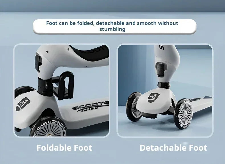 Scooter Voor Kinderen Vouwen 3 Wiel Skateboard Driewieler Baby Draagbare Kinderwagen Hoverboard Speelt Muziek Balans Multimodaal