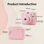 Portable Instant Camera Striped Woven Bag And Photo Paper Set With Five Shooting Modes Suitable for Beginners When Taking Photos