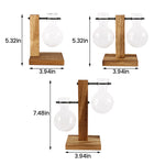 Creative Glass Desktop Planter Bulb Vase Wooden Stand Hydroponic Plant Container Home Tabletop Decor Vases