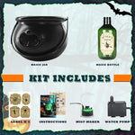 Halloween WitchCauldron with LED Light & Fog Mist Maker  Skeleton Decor for Spooky Hocus Pocus Party, Home, Halloween Party
