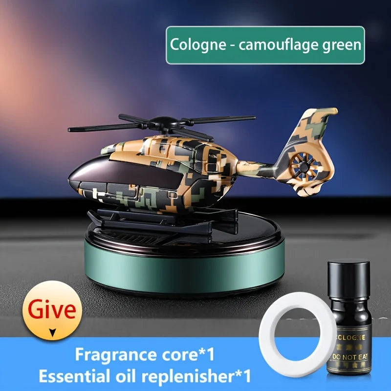 Car Solar Powered Rotation Helicopter Airplane Air Freshener Solar Helicopter Interior Perfume Trim Diffuser Rotary Aromatherapy