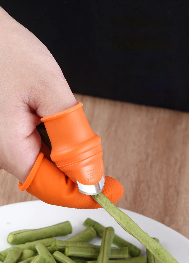 Finger Protector Silicone Thumb Knife Protector Gears Cutting Vegetable Harvesting Knife Pinching Plant Blade Scissors Gloves