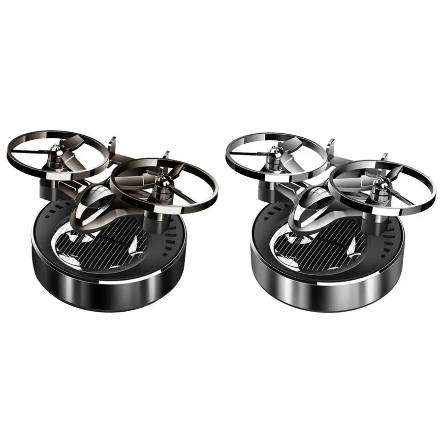 Solar Powered Rotation Helicopter Solar Aromatherapy Car Air Freshener Alloy Fragrance Auto Aroma Diffuser Interior Accessories