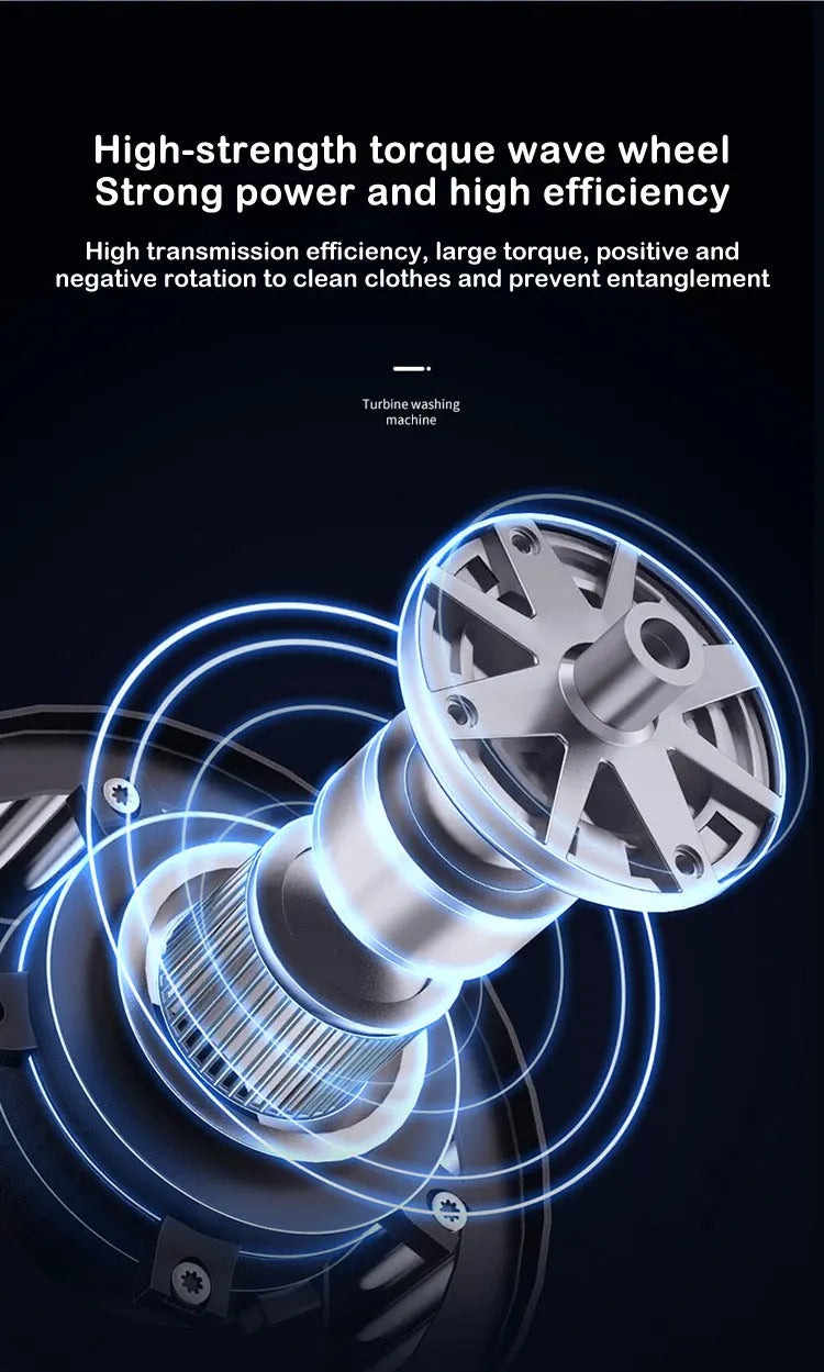 60W Portable Turbo Washing Machine Hight Power Mini Ultrasonic Washer for Baby Clothes Underwear Socks Business Trip Travel USB