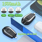 Mini Keychain Portable Charger 1500mAh Power Bank Ultra-Compact Battery Pack for Android IPhone Micro External Battery