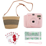 Portable Instant Camera Striped Woven Bag And Photo Paper Set With Five Shooting Modes Suitable for Beginners When Taking Photos