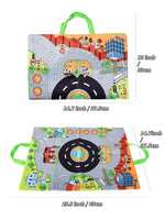 Soft Fabric Car Toy for Babies - Tear-Resistant Cloth Book with Storage Bag and Play Mat, Early Learning Travel Sensory Toy Gift