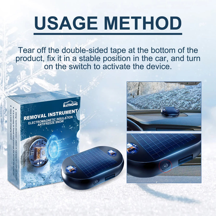 1-10pcs Car Window Glass Anti-ice Snow Remover Solar/USB Antifreeze Snow Removal Instrument Winter Deicing Device Car Defroster