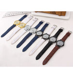 Men High-End Quartz Wristwatches Fashion Trend Stainless Steel Dial Sport Leather Band Watches Creative Hollow Out Dial Watch