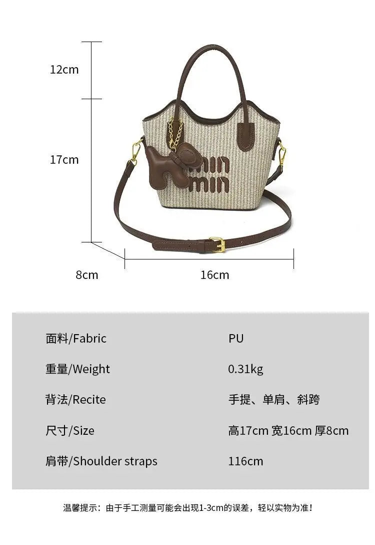 2025 New Designers' Bags - Popular Knitted Bags for Ladies, Casual and Versatile Beach Carry-Along Handbags and Tote Bags