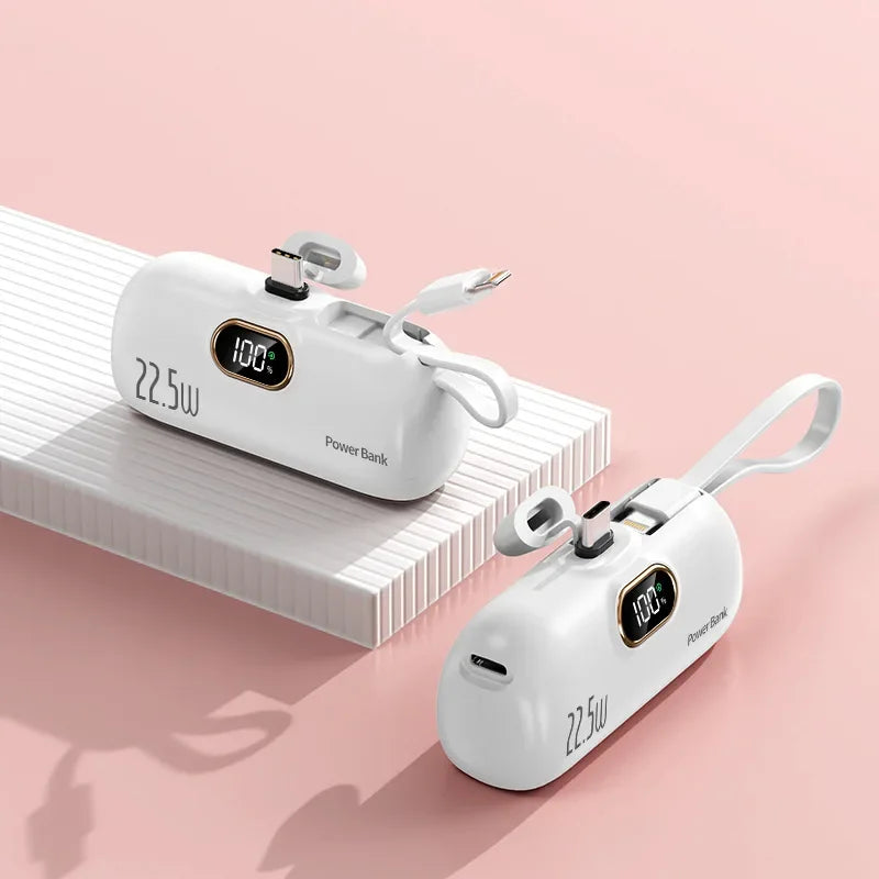 Mini Portable Power Bank 30000mah Capsule Mobile Power Supply Emergency External Battery Fast Charger For Type-c Iphone 2025 New