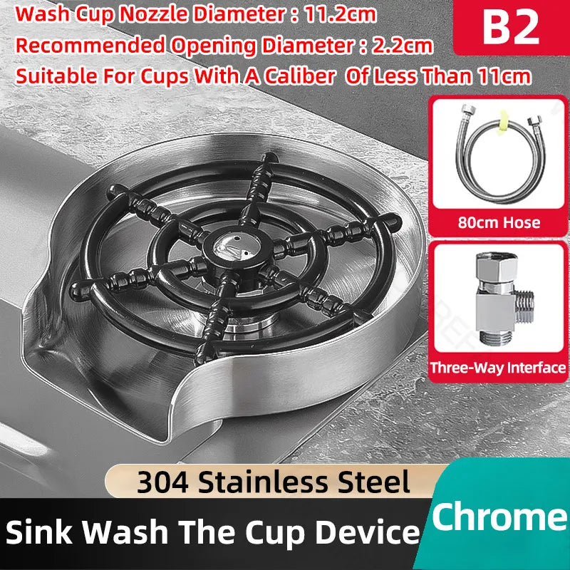 Kitchen Sink Glass Rinser Faucet Cup Rinser for Kitchen Sinks Bottle Washer Kitchen Sink Accessories Stainless Steel