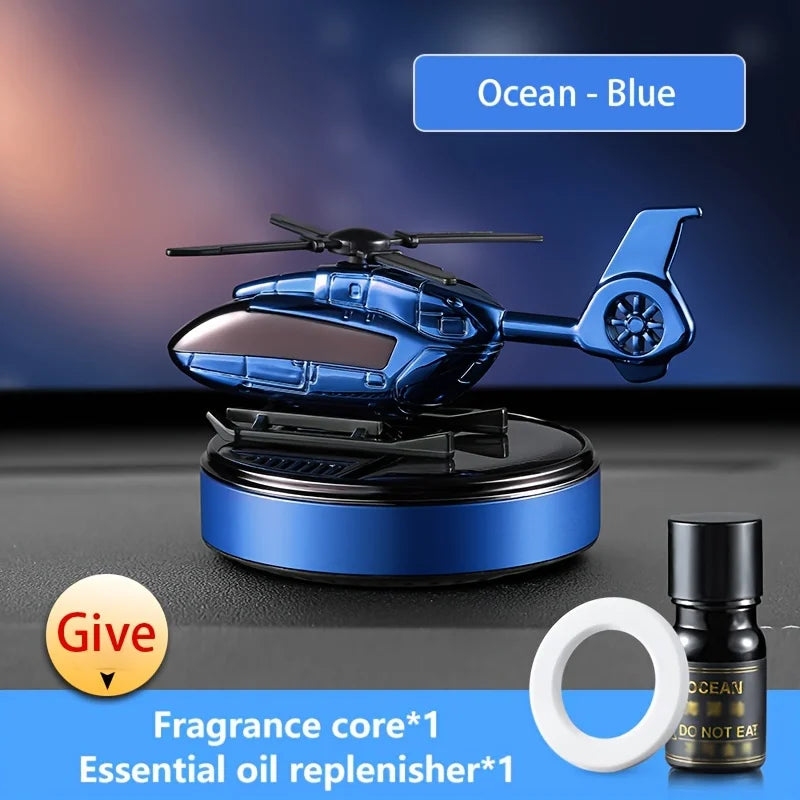 Car Solar Powered Rotation Helicopter Airplane Air Freshener Solar Helicopter Interior Perfume Trim Diffuser Rotary Aromatherapy