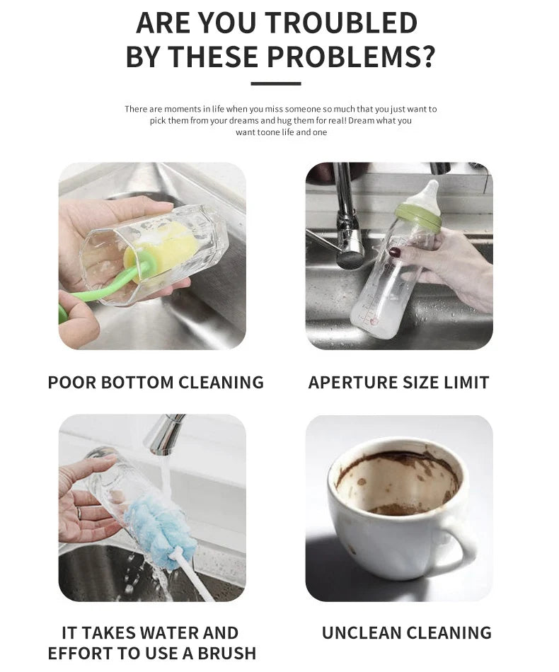 Kitchen Sink Rinser Automatic Glass Cup Washer High Pressure Bar  Beer Milk Tea  Cleaner Accessories Wash  Tool